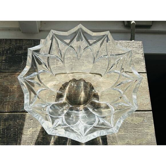 Vintage Bohemia Crystal Bowl Glass 12 Point Serving Dish Czech Republic 24% PbO - Picture 8 of 15
